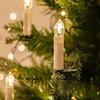 USB 20 LED Candle Lights Warm White Christmas Tree Decorations with Clips Plastic Flameless Tea Lights for Indoor Outdoor Holiday Use