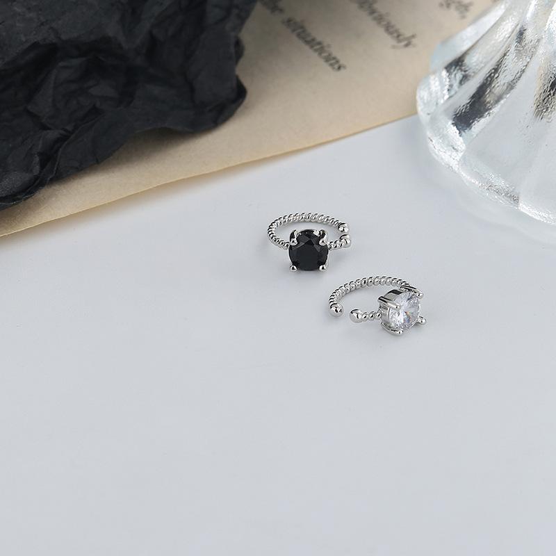 Zircon Ear Clips Retro Hong Kong Flavor Simple Trendy Man Ruffian Handsome Cool Earrings Without Earholes Pinna Clip Earbone Clip Foundation