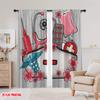 2pcs,2D Plane Printing Popular Curtain Panels Nurses Bouquet 100% Polyester (without Rod) Festive for Living Room, Bedroom,