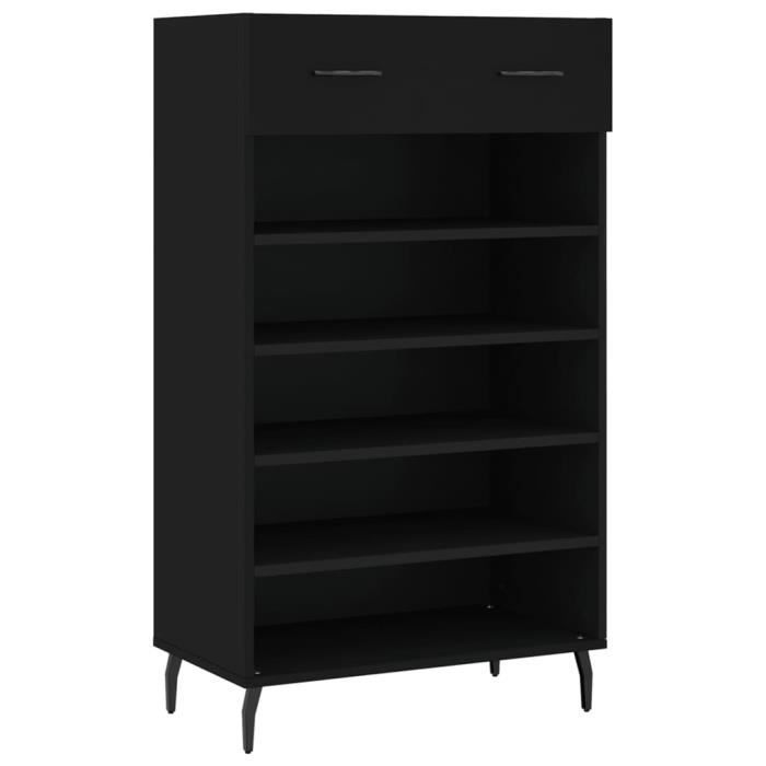 VidaXL Shoe Cabinet Black 60x35x105 Cm Engineered Wood 829629