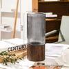 Nordic Wooden Stem Holder Glass Vase for Hydroponic Roses & Bamboo