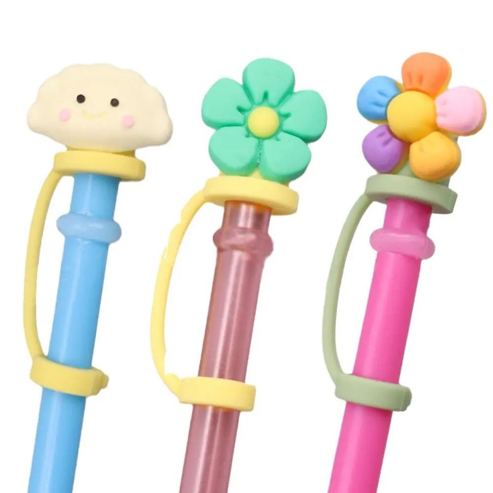 

Silicone Flower Style Straw Topper Reusable Straw Tips Lids Cute Straw Covers Cap for 8-9mm Straw