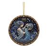 Zodiac Sign Decor 2D Flat Pearl Painting Ornament, Double Sided Theme Hanging Gem Home Ornament Art Craft, Rhinestone Beads Pattern Acrylic