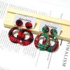 2PC Christmas Cartoon Creative Christmas Tree Elk Earrings Anti Allergy Earrings Suitable for Party and Holiday Gifts