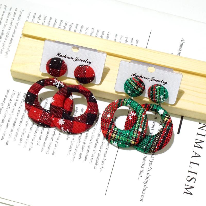2PC Christmas Cartoon Creative Christmas Tree Elk Earrings Anti Allergy Earrings Suitable for Party and Holiday Gifts