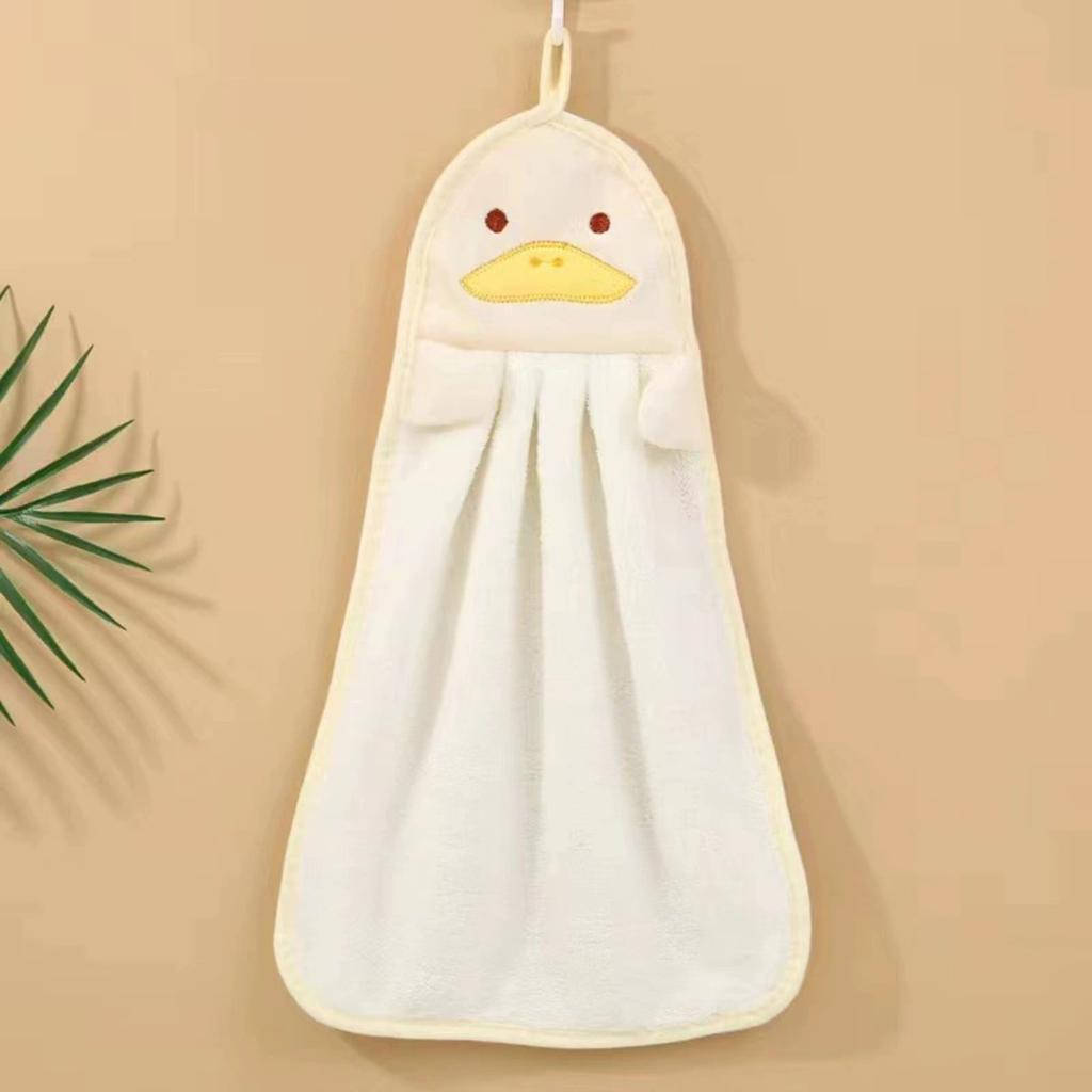 Cute Animal Kids Toddler Hand Towels for Home Bathroom Kitchen with Hanging Loop