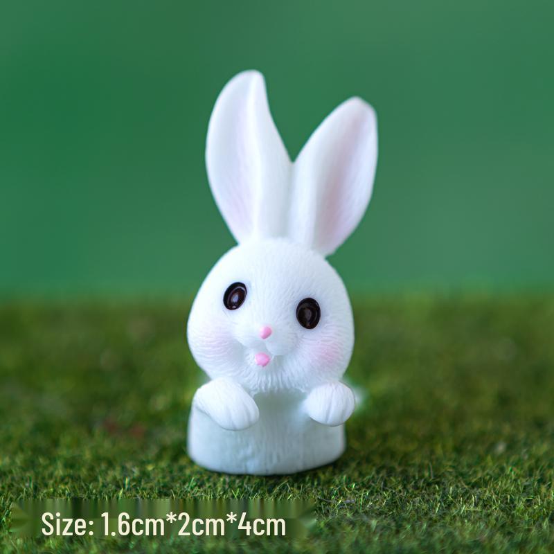 Pastoral Rabbit & Carrot Mini Basket Cake Topper Set