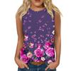 Blumenmuster 3D-Druck Tanktops Damen Sommer O-Ausschnitt Lässige Weste Schulterfrei Y2k Elegant Ärmelloses Top Camisole Damenbekleidung