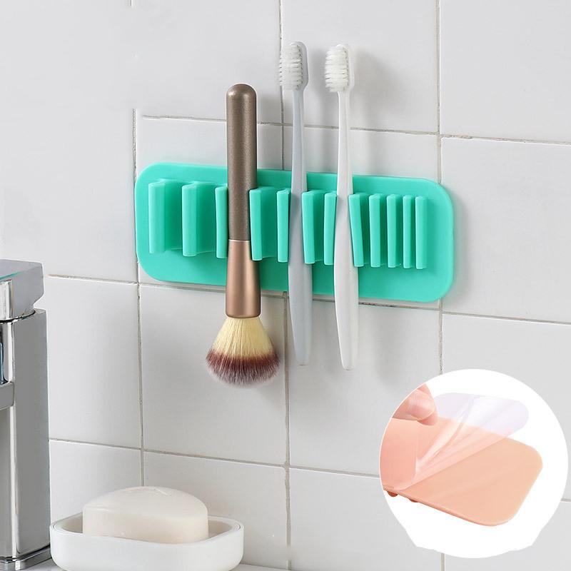 Buy Silicone Makeup Brush Holder WallMounted Soft Durable Reusable for