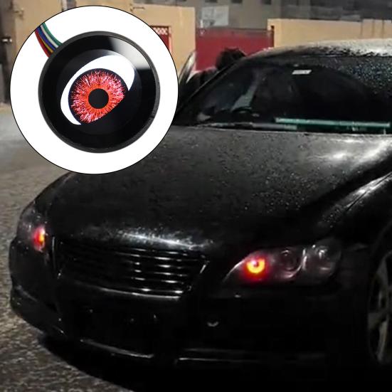 

Yousheng 1/2 шт. Универсальный модифицированный автомобильный фонарь, простая установка, входное напряжение 12 В, динамический многорежимный декор для автомобильных фар Devil Eye 1pc non-adjustable