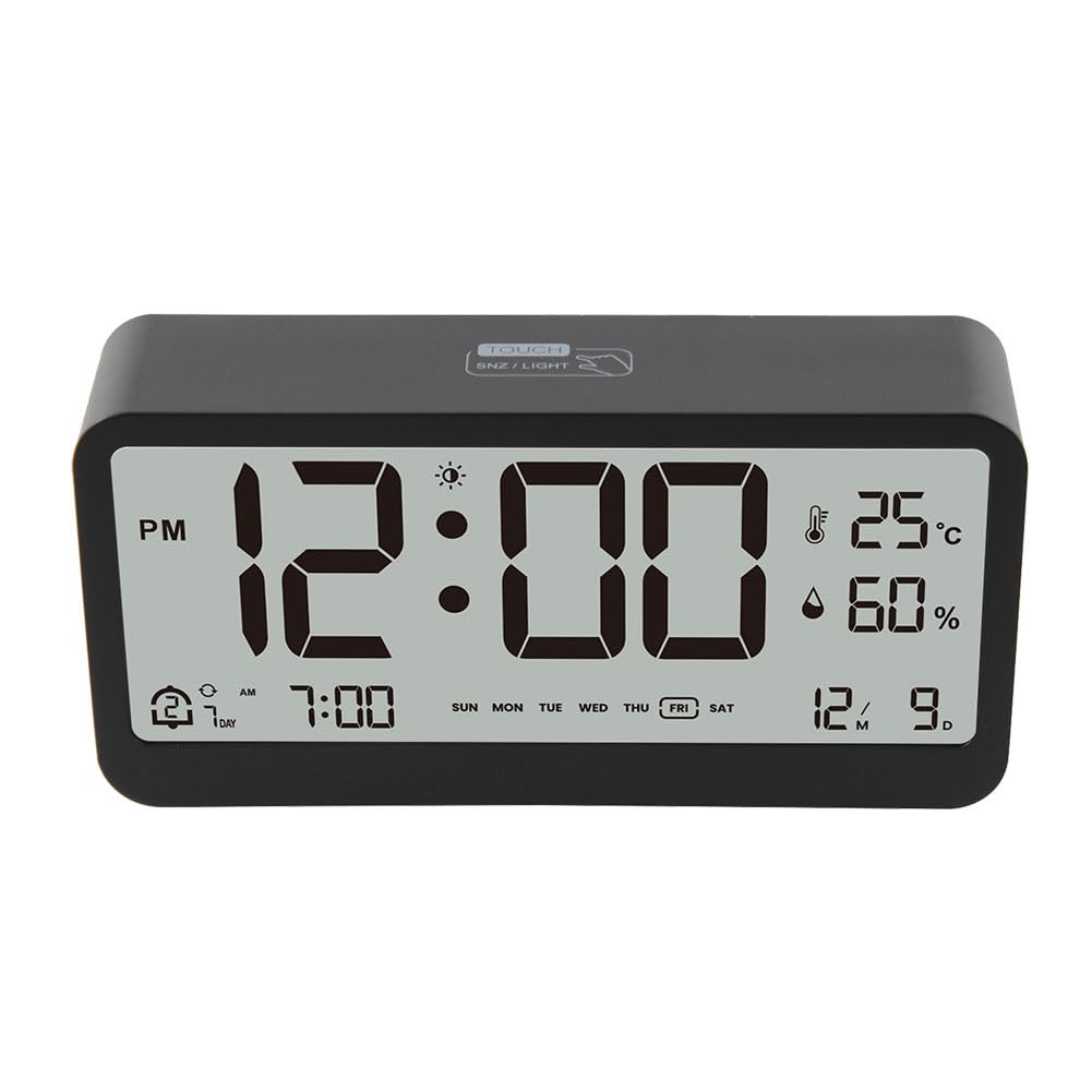 Digital Clock, Digital Calendar, Desk Clock, Alarm Clock, Temperature and Humidity Measurement, Backlight, Automatic Lighting, Brightness Adjustment,