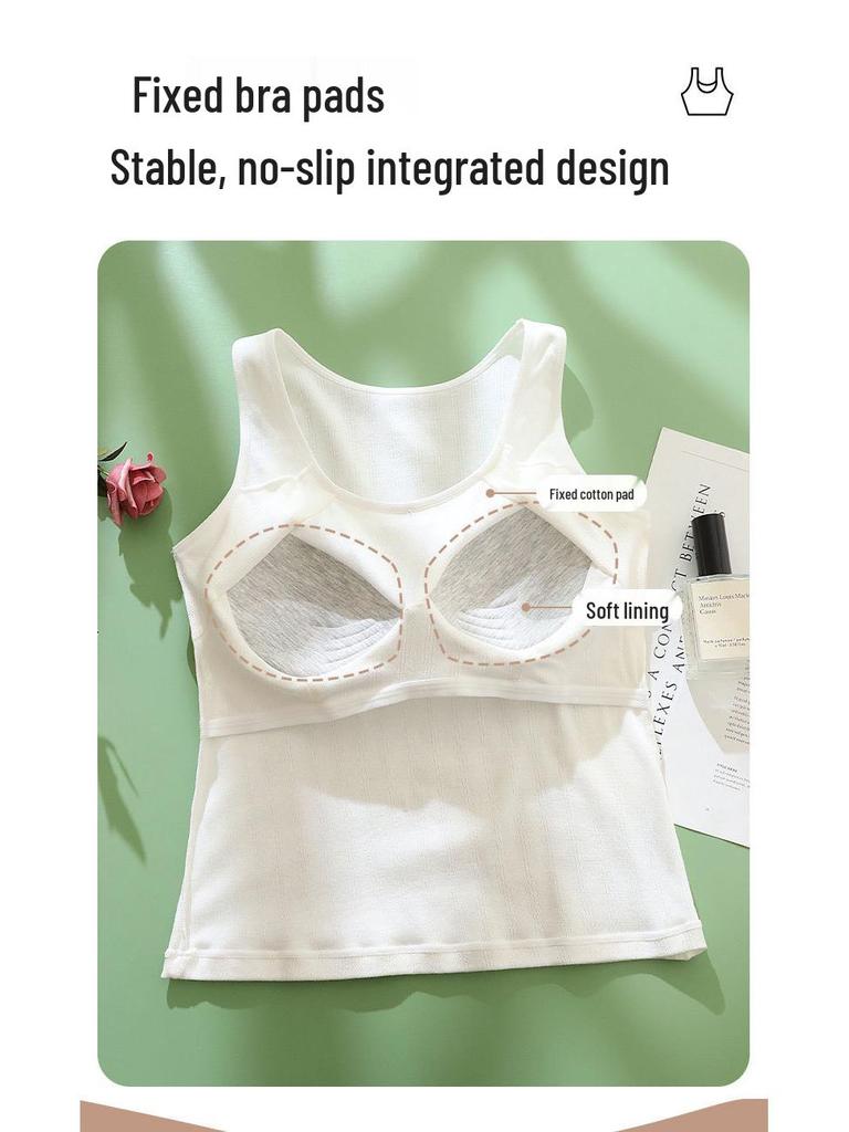 Lightweight Seamless Girls' Long Camisole Vest - Simple Solid Color for Developmental Period