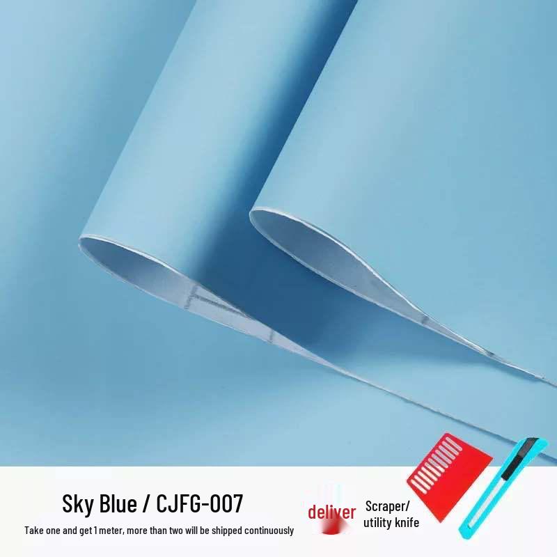 Thickened Waterproof Plain Color Self-Adhesive Wallpaper for Living Room, Bedroom, Wardrobe, Cabinet, and Furniture Renovation.