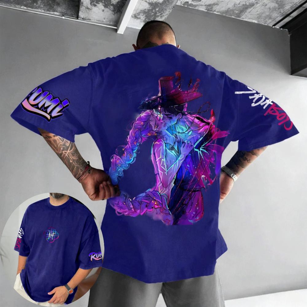 

KPop Demon Hunter Singer HUNTRX Rumi Officially Authorizes Netflix Anime Movie 2026 Summer Men Women Cotton Oversized Tshirt S