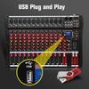 12 Channel Bluetooth Live Studio Audio Mixer Mixing Console w/ USB XLR Input 48V Black