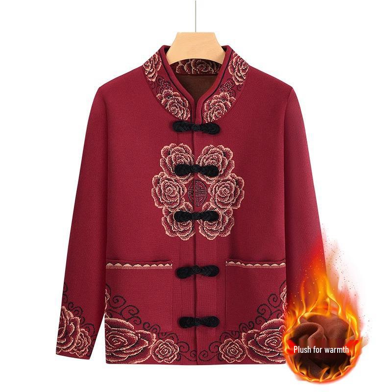 2024 New Autumn/Winter Tang Suit for Elderly Women - Grandma's Top