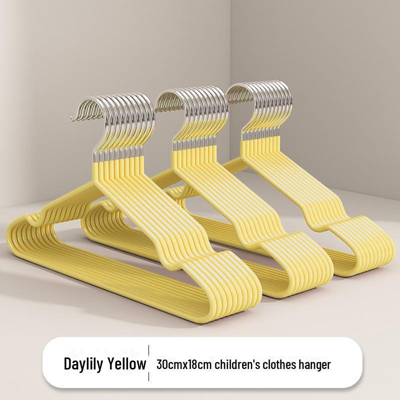 Children's Stainless Steel Non-Slip Clothes Hanger with Plastic Grip - Ideal for Underwear and Delicate Clothing.
