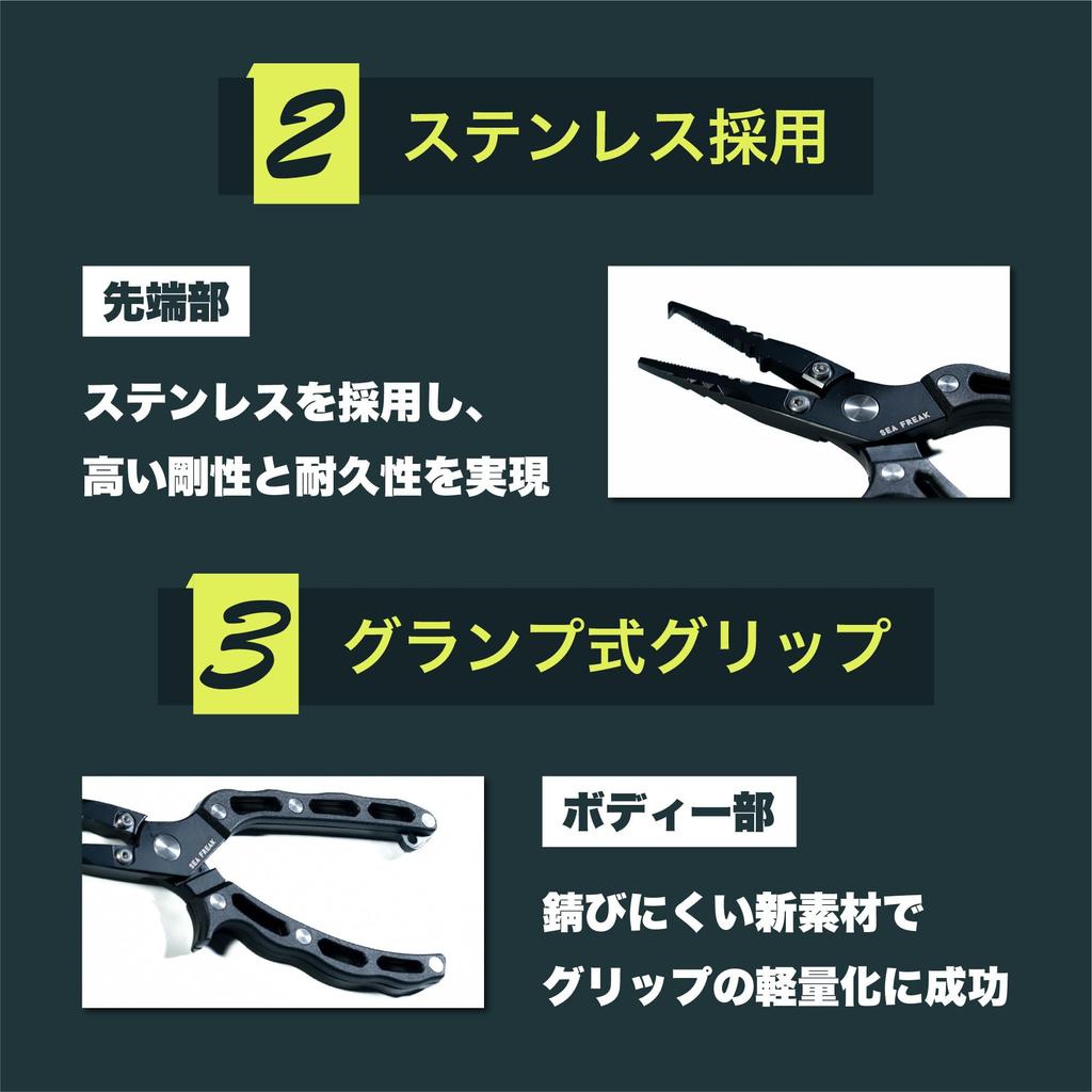 Multi-functional Fishing Pliers with Tungsten Blades, Stainless Steel, PE Line, Split Rings, Rust-Resistant Case, and Strap, Black