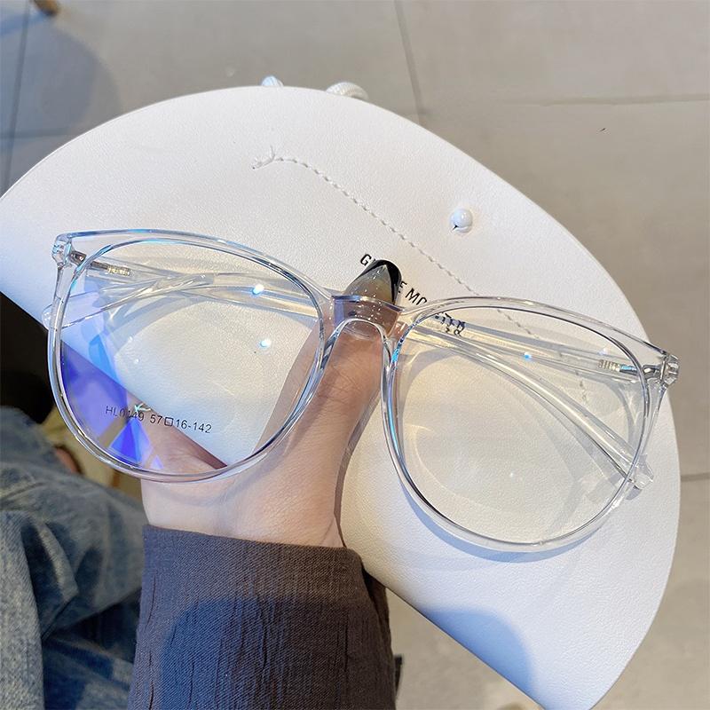 Vintage Anti Blue Light Glasses Women Men Oversized Round Frame Computer Eyewear Transparent Fashion Plain Eye Glasses