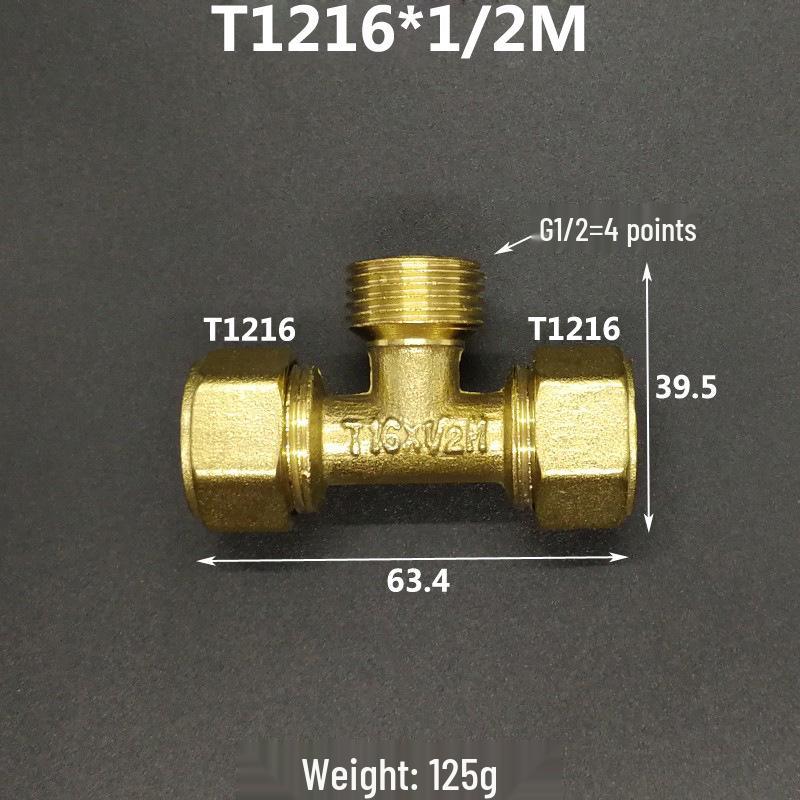 Aluminium-Kunststoffrohr Kupfer T-Stück Fitting: Reduziergewindegrößen 1216, 1418, 1620, 2025, 2632, 4, 6 Punkte.