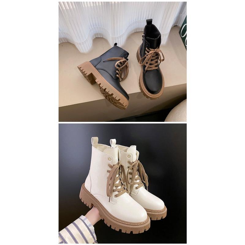 Retro krátké kozačky v britském stylu pro ženy na běžné nošení