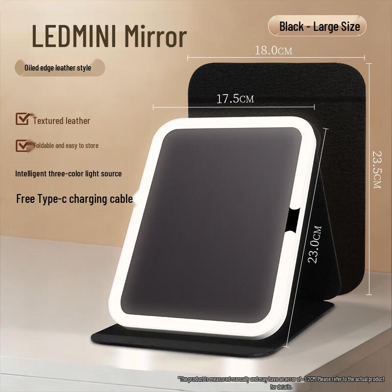 

Portable Foldable LED Makeup Mirror