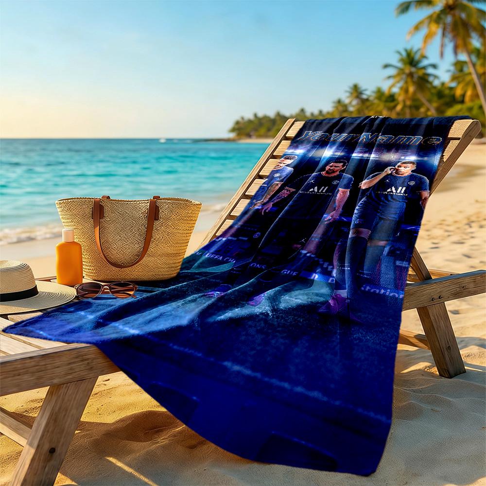 Messi Personalized Text Beach Towel Super Soft Microfiber Quickdry Fabric Ideal for Travel Outdoor Swim Pool Yoga Surf Camping Hiking Gym Gift Holiday