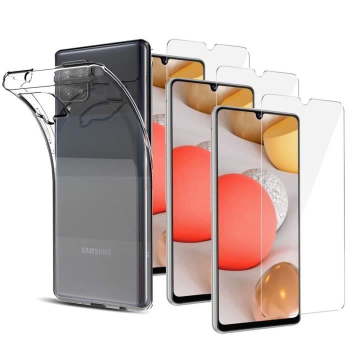 Coque de protection - LOt3 - Galaxy A42 - Silicone gel - Incassable - 3 Verres trempés