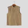 INCERUN Oversized Men Stand Neck Sleeveless Buttons Casual Loose Tank Tops