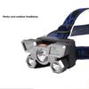 פנס ראש LED חזק חמישה ראשים טעינת USB פנס ראש קטן מותקן על הראש מנורת כרייה חיצונית