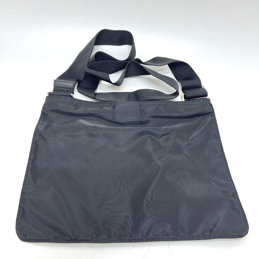 PRADA triangle plate Flat Bag Shoulder Bag Shoulder Bag Nylon Black