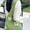 Damen-Umhängetasche mit großem Fassungsvermögen, modisches Blumenmuster, gehäkelte Tragetasche, All-Match-Tasche, süße Gürteltasche, Stricktasche