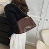 Vintage Women's Tote Bag Casual Solid Color Shoulder Bag Large Capacity Women's Commuter Crossbody Bag Girl Tote Bag