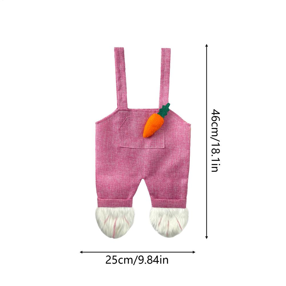 Easter Goodie Bags Rabbit Overalls Shape Storage Tote Easter Treat Bags For Egg Hunting Party Decoration Supplies Family 5x5x5cm