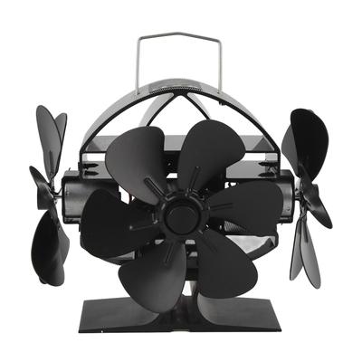 Wärmebetriebener Ofenventilator, 3 Köpfe, 18 Flügel, Aluminium, 270 Grad, Kaminventilator mit Schutz