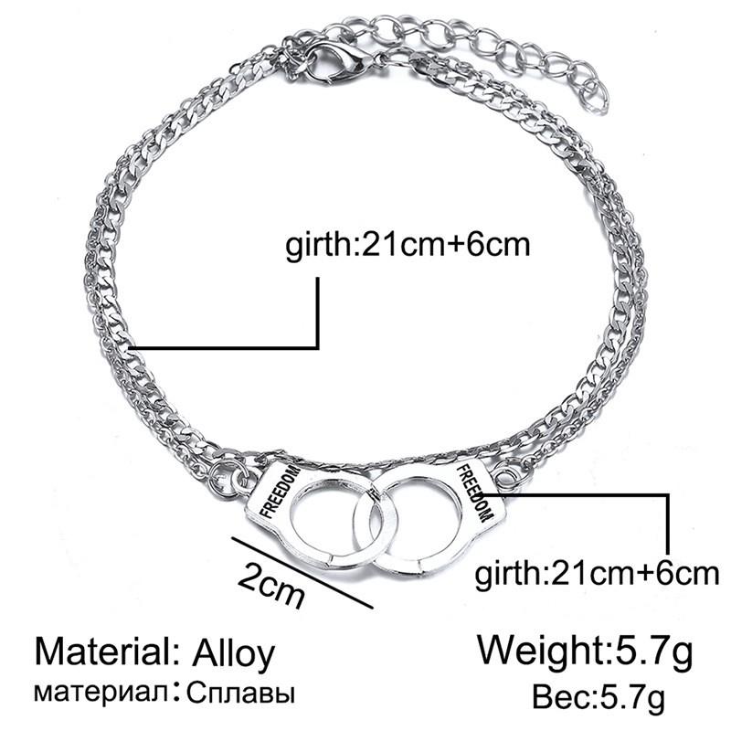 Design Sense, Fashion Trend, Beach Double Layered Handcuffs Chain For Girls