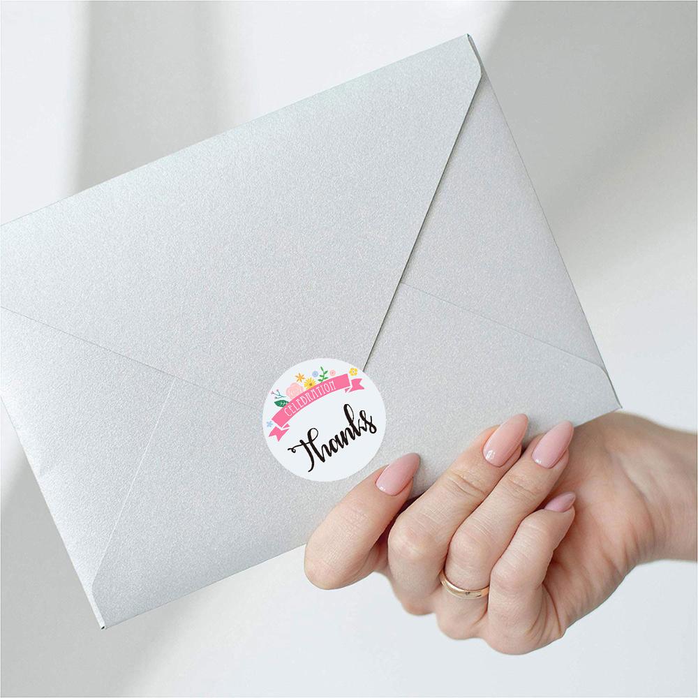 100-500pcs 4 Types Floral Thank You Sticker For Seal Label Scrapbooking Christmas Sticker Decoration Sticker Stationery Sticke