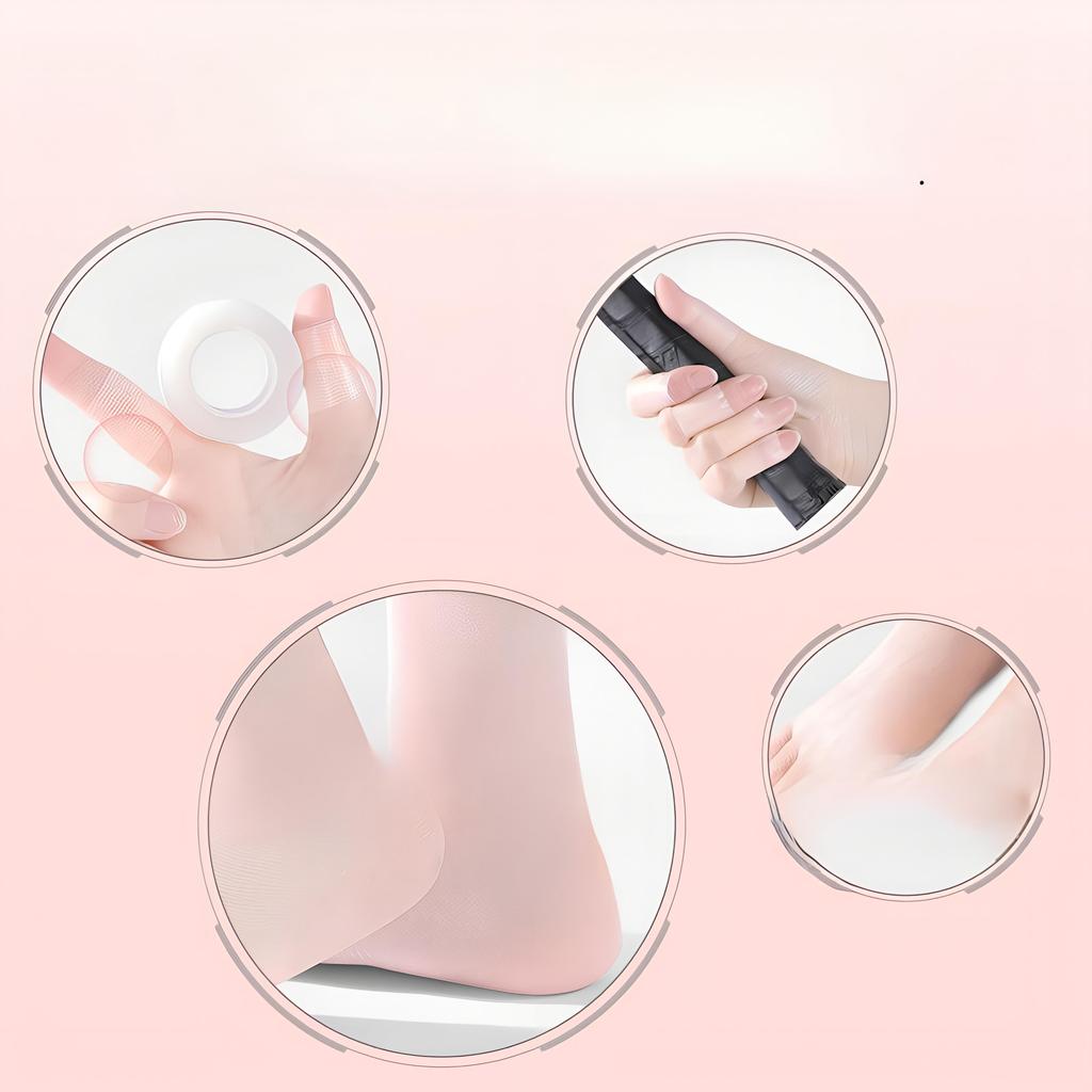 5m Roll of Transparent Silicone Gel Moleskin Tape for Blisters, Unscented, Flexible Protection for Feet Fingers Toes - Waterproof Reusable