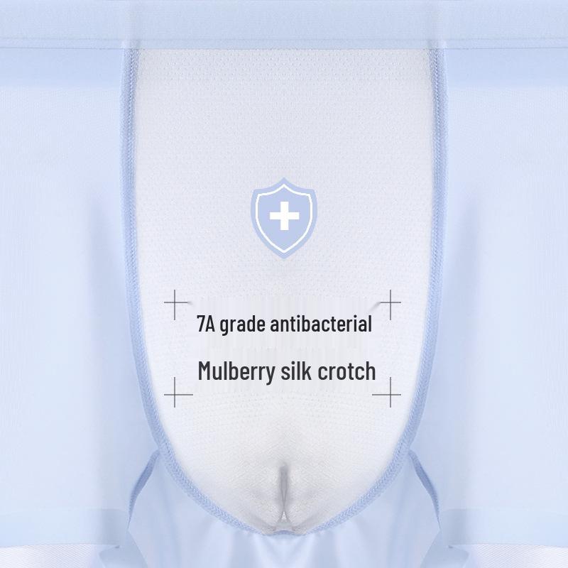 3-Pack Men's Ultra-Thin Seamless Ice Silk Boxers - Transparent Mulberry Silk Briefs