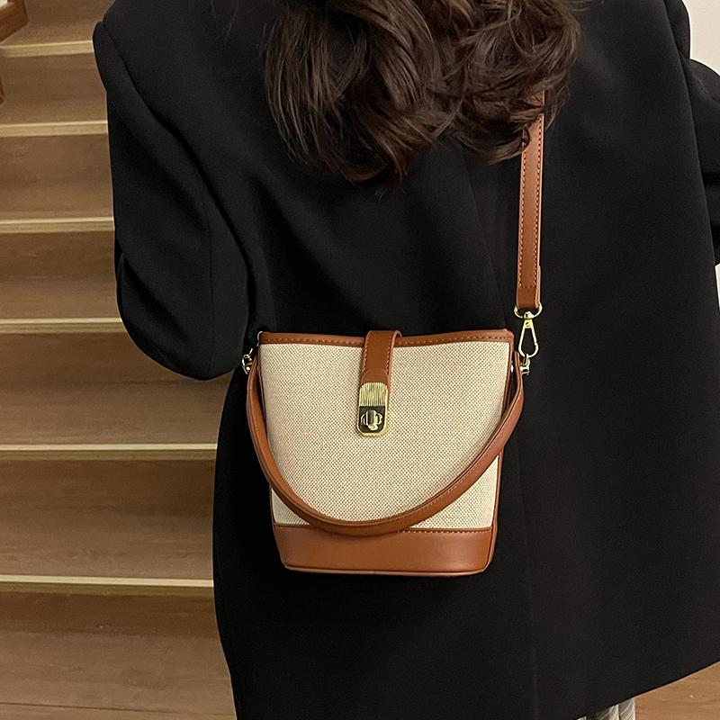 Fashionable Casual Women's Shoulder Bag, Retro Bucket Bag, Fashionable Crossbody Bag, Casual Handbag