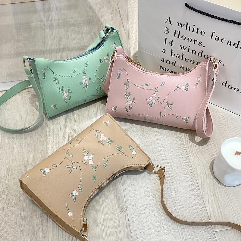 Stylish Embroidered Underarm Bag For Women 2022 Small Hobo Handbag With Fresh And Sweet Design