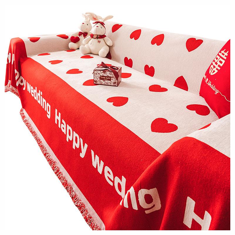 Hochzeitsserie Chenille Sofa Handtuch All-Inclusive Universal Staubschutz Sofabezug Stoff Kratzfeste Decke