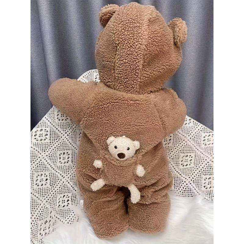 [Warmer Jumpsuit] Warmer Jumpsuit mit Kapuze, Baby Winterkleidung | Neugeborenes Baby Bär Dekor, Babykleidung für Jungen und Mädchen