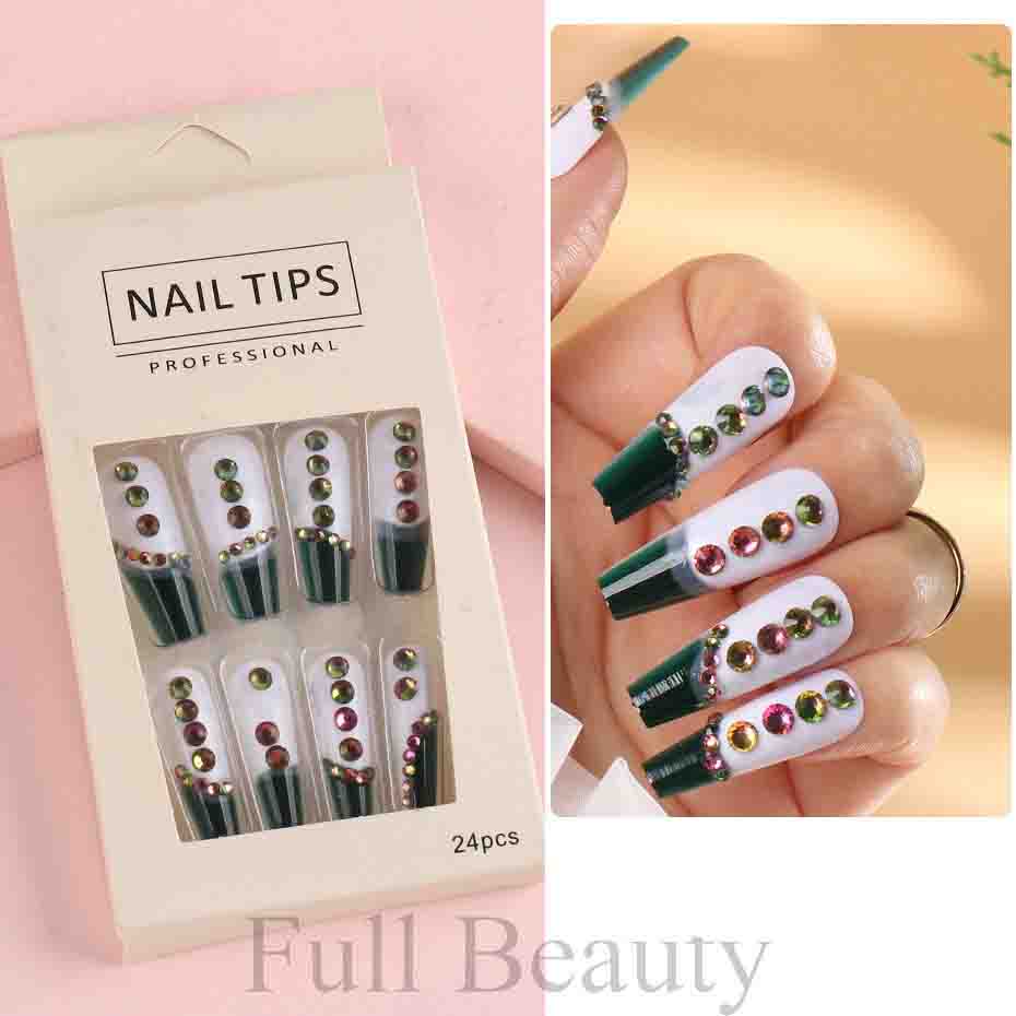 24pcs Detachable Ballerina False Nails Wearable Fake Nails Full Cover Long Nail Tips Manicure Tool Press On Nails