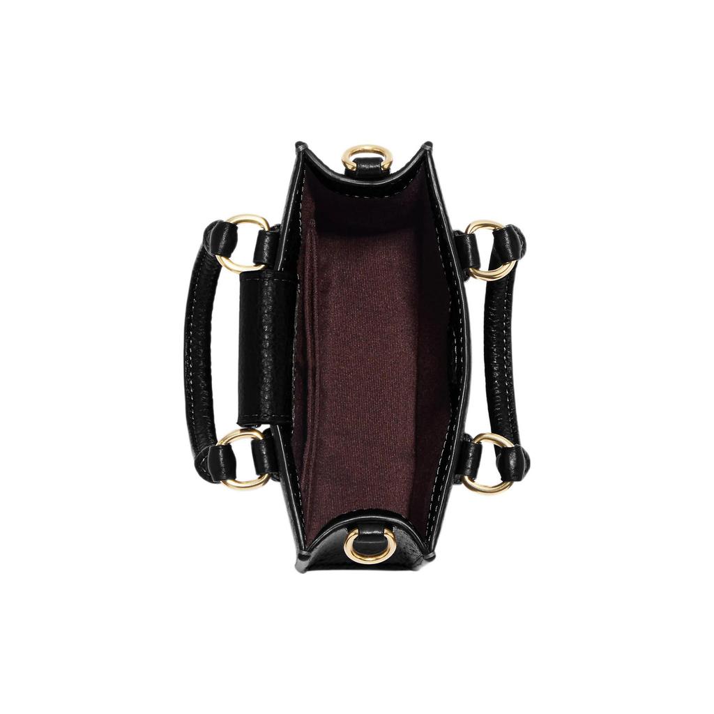 Coach N/S 14 Gold Letter Logo Hardware Pebble Leather Tote Shopping Bag Handbag Shoulder Bag Crossbody Bag Mini Women Tote Black CJ500-IMBLK