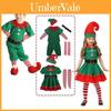 Charmant Ensemble Costume d'Elfe Vert et Père Noël Idéal Pour les Fêtes de Noël et les Activités Familiales Amusantes
