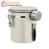 1.2 1.5 1.8L Barattolo per Chicchi di Caffè Contenitore Ermetico Sigillato Acciaio Inossidabile Con Cucchiaio Valvola Unidirezionale Contenitore Conservazione Caffè Cucina