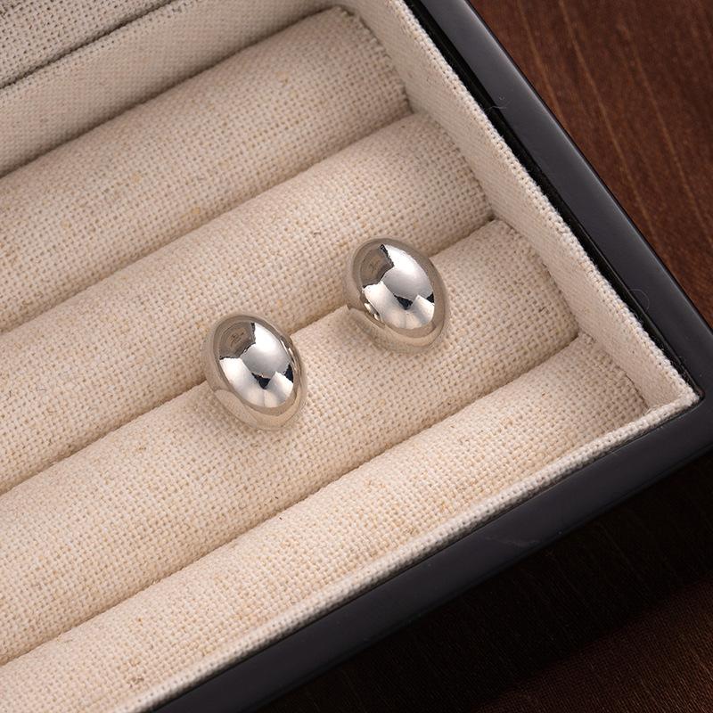 Gold Doudou Earrings Premium Light Luxury Minimalist Metal Water Drop Earrings Small Gold Beans Silver Doudou Earrings