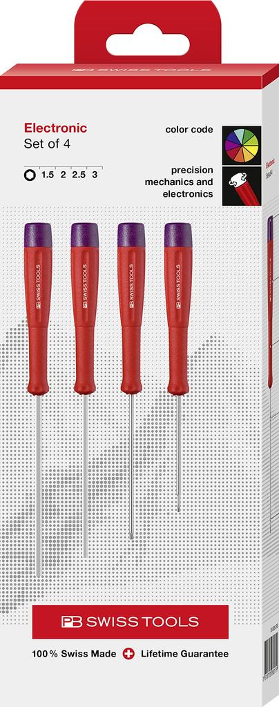 PB Swiss Tools SwissGrip Precision Hex Driver Set in Paper 4-Piece Box, 8625.CBB
