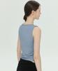 Lomaentinueo Boat Neck Slim Sleeveless Top (Blue)
